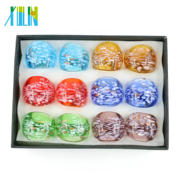 Les anneaux en gros de verre de Murano de couleur de mélange pour décorer 12pcs / box, MC1012